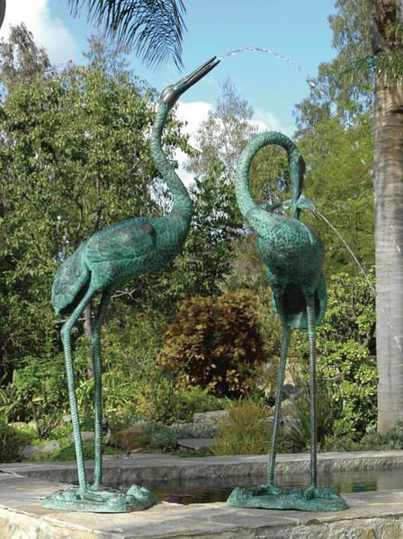 Crane Pair Extra Large Plus Water Feature Statues Fountains Spouting
